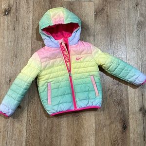 NIKE Rainbow Ombré Puffer Jacket 4T
